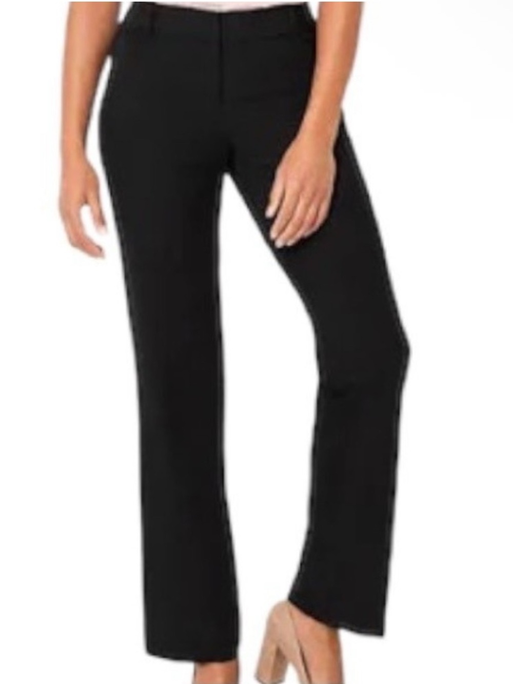 Talbots Curvy Fit Trouser Pants Black Mid Rise Career Slacks